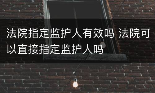 法院指定监护人有效吗 法院可以直接指定监护人吗