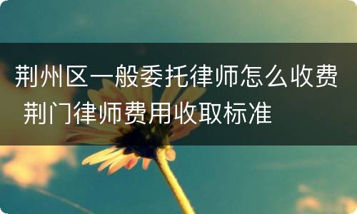 荆州区一般委托律师怎么收费 荆门律师费用收取标准