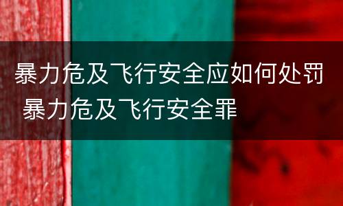 暴力危及飞行安全应如何处罚 暴力危及飞行安全罪