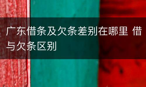 广东借条及欠条差别在哪里 借与欠条区别