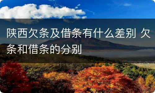 陕西欠条及借条有什么差别 欠条和借条的分别