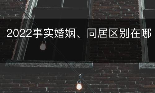 2022事实婚姻、同居区别在哪