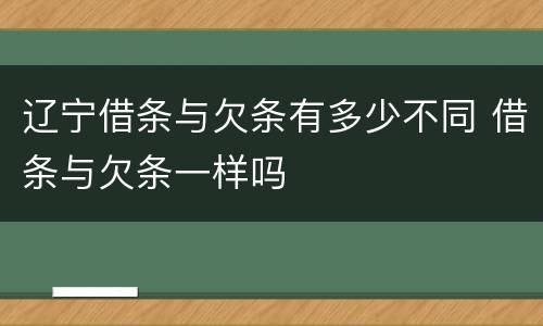 辽宁借条与欠条有多少不同 借条与欠条一样吗