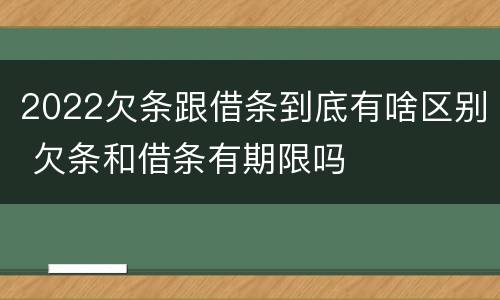 2022欠条跟借条到底有啥区别 欠条和借条有期限吗