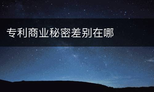 专利商业秘密差别在哪