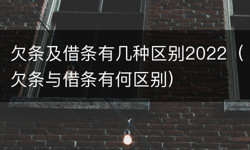 欠条及借条有几种区别2022（欠条与借条有何区别）