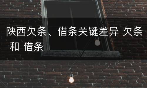 陕西欠条、借条关键差异 欠条 和 借条