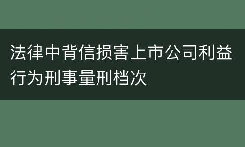 法律中背信损害上市公司利益行为刑事量刑档次