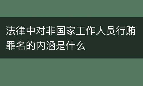 法律中对非国家工作人员行贿罪名的内涵是什么