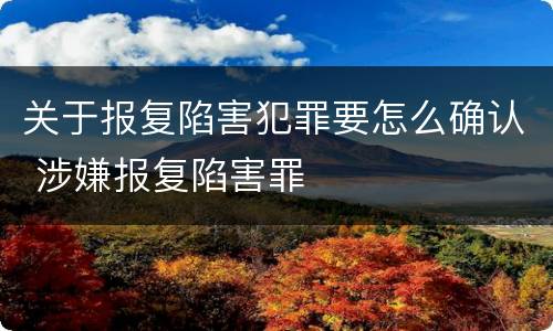 关于报复陷害犯罪要怎么确认 涉嫌报复陷害罪