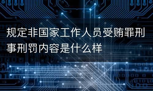规定非国家工作人员受贿罪刑事刑罚内容是什么样