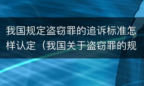我国规定盗窃罪的追诉标准怎样认定（我国关于盗窃罪的规定）