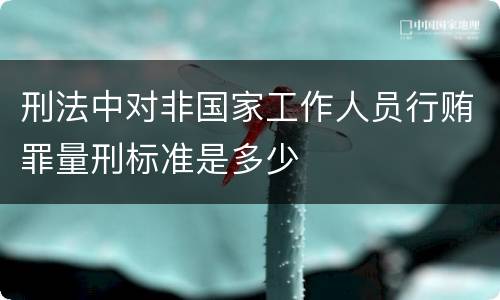 刑法中对非国家工作人员行贿罪量刑标准是多少