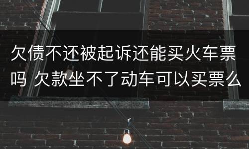 欠债不还被起诉还能买火车票吗 欠款坐不了动车可以买票么