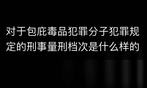 对于包庇毒品犯罪分子犯罪规定的刑事量刑档次是什么样的
