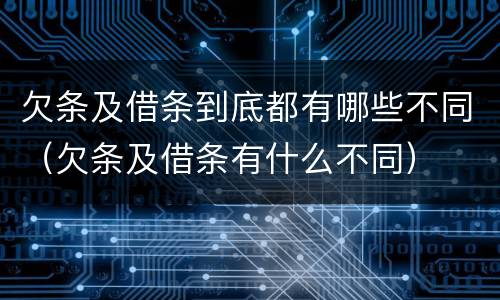 欠条及借条到底都有哪些不同（欠条及借条有什么不同）