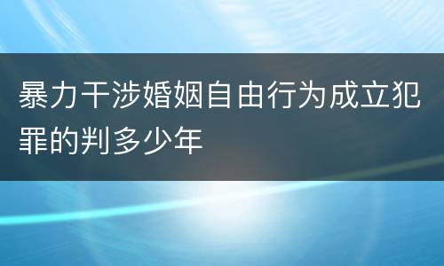 暴力干涉婚姻自由行为成立犯罪的判多少年