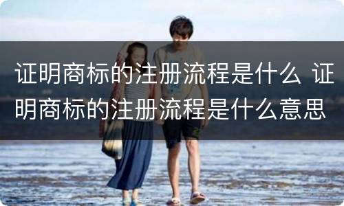 证明商标的注册流程是什么 证明商标的注册流程是什么意思