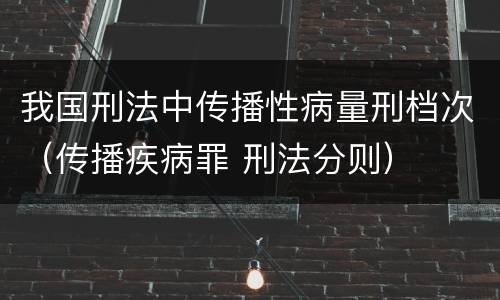 我国刑法中传播性病量刑档次（传播疾病罪 刑法分则）
