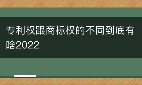 专利权跟商标权的不同到底有啥2022