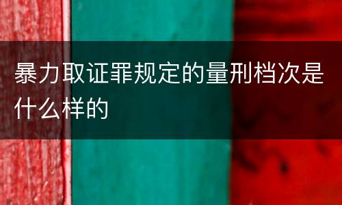 暴力取证罪规定的量刑档次是什么样的