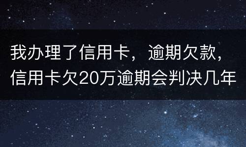 我办理了信用卡，逾期欠款，信用卡欠20万逾期会判决几年