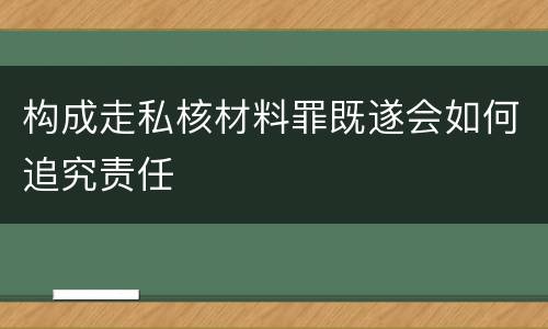 构成走私核材料罪既遂会如何追究责任