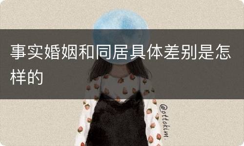 事实婚姻和同居具体差别是怎样的