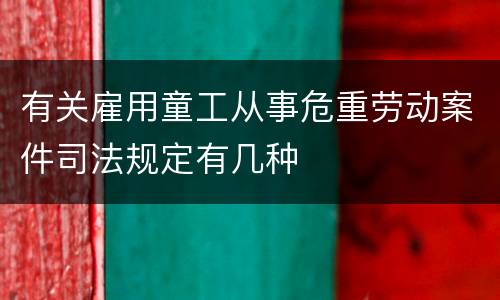 有关雇用童工从事危重劳动案件司法规定有几种