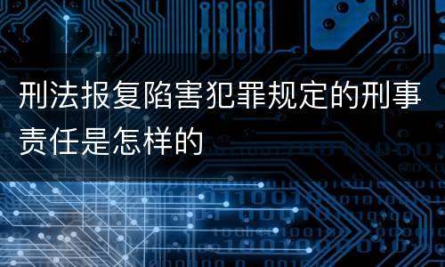 刑法报复陷害犯罪规定的刑事责任是怎样的
