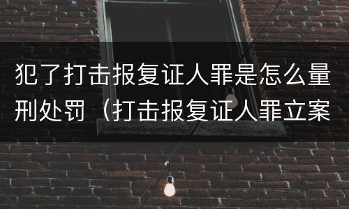 犯了打击报复证人罪是怎么量刑处罚（打击报复证人罪立案标准）