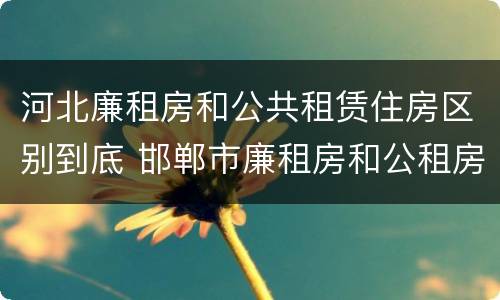 河北廉租房和公共租赁住房区别到底 邯郸市廉租房和公租房的区别