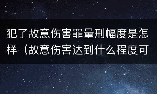 犯了故意伤害罪量刑幅度是怎样（故意伤害达到什么程度可以判刑）