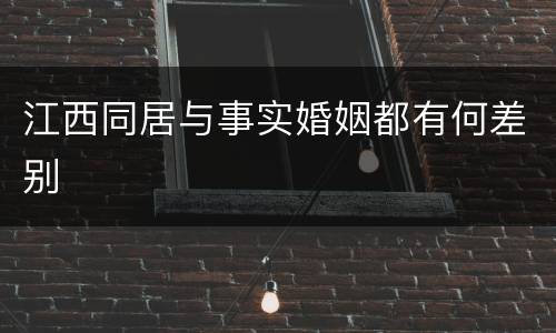 江西同居与事实婚姻都有何差别
