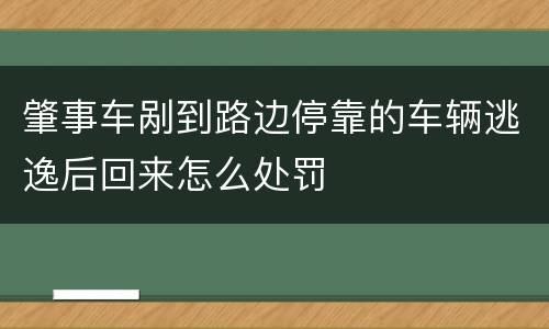 肇事车剐到路边停靠的车辆逃逸后回来怎么处罚
