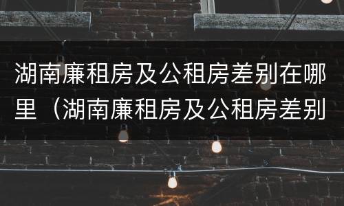 湖南廉租房及公租房差别在哪里（湖南廉租房及公租房差别在哪里查）