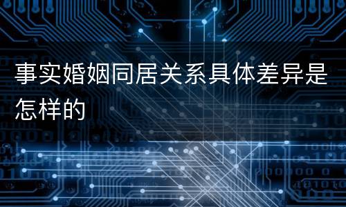 事实婚姻同居关系具体差异是怎样的