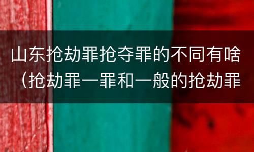 山东抢劫罪抢夺罪的不同有啥（抢劫罪一罪和一般的抢劫罪）