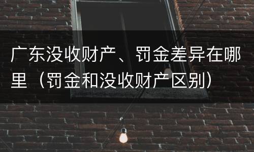 广东没收财产、罚金差异在哪里（罚金和没收财产区别）