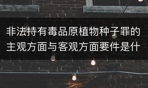 非法持有毒品原植物种子罪的主观方面与客观方面要件是什么