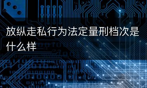 放纵走私行为法定量刑档次是什么样