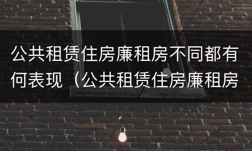 公共租赁住房廉租房不同都有何表现（公共租赁住房廉租房不同都有何表现和特点）