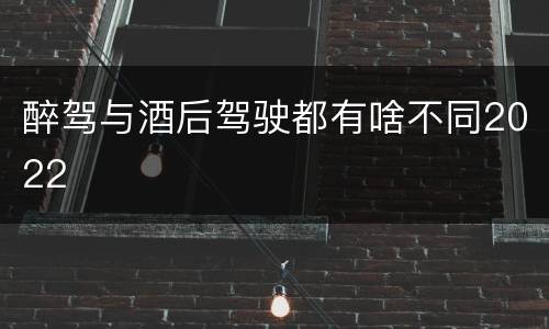 醉驾与酒后驾驶都有啥不同2022