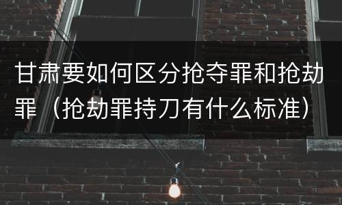 甘肃要如何区分抢夺罪和抢劫罪（抢劫罪持刀有什么标准）