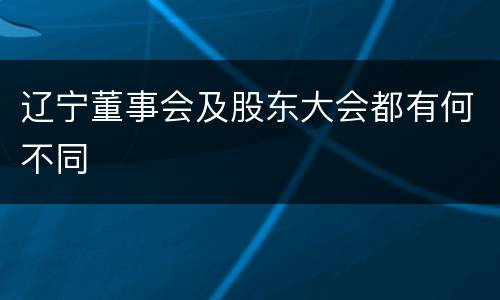 辽宁董事会及股东大会都有何不同