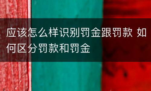 应该怎么样识别罚金跟罚款 如何区分罚款和罚金