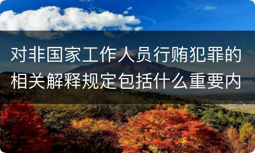 对非国家工作人员行贿犯罪的相关解释规定包括什么重要内容