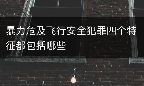 暴力危及飞行安全犯罪四个特征都包括哪些