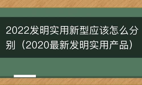 2022发明实用新型应该怎么分别（2020最新发明实用产品）
