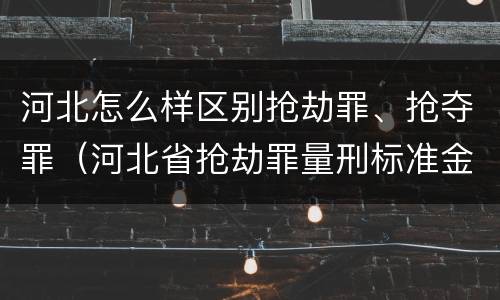 河北怎么样区别抢劫罪、抢夺罪（河北省抢劫罪量刑标准金额）